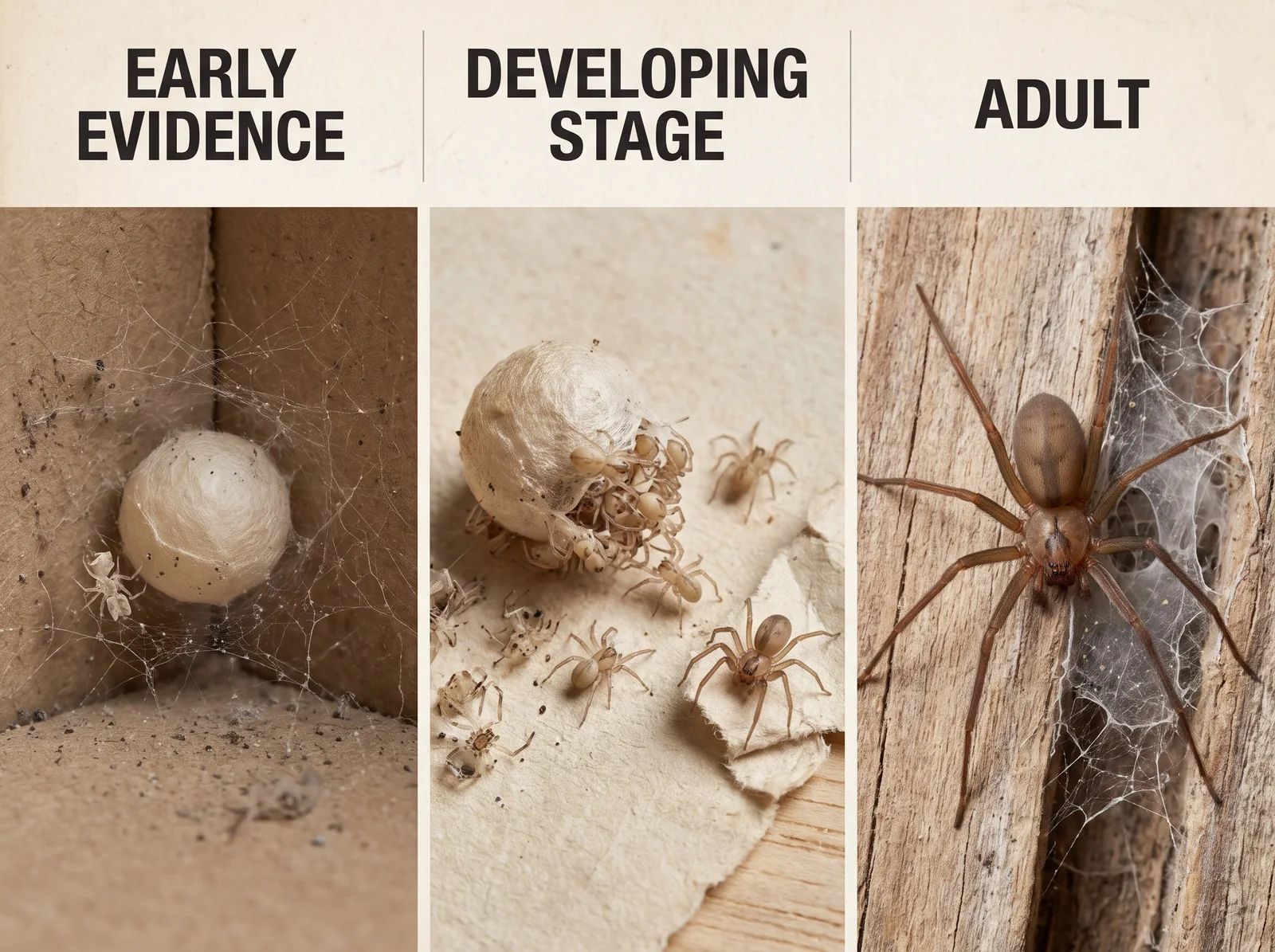 Brown Recluse — eggs larvae nest or life cycle